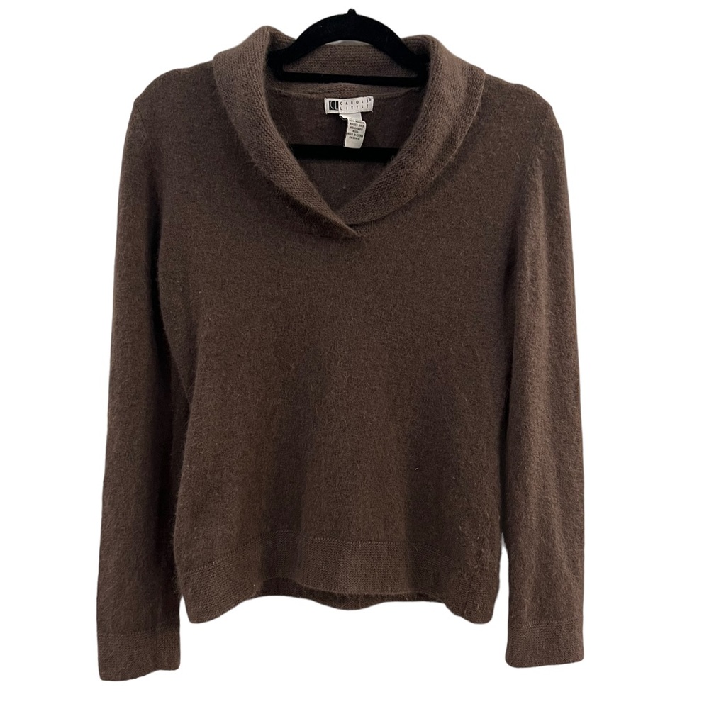 Carole Little Vintage Angora and Lambswool Brown Sweater Size M